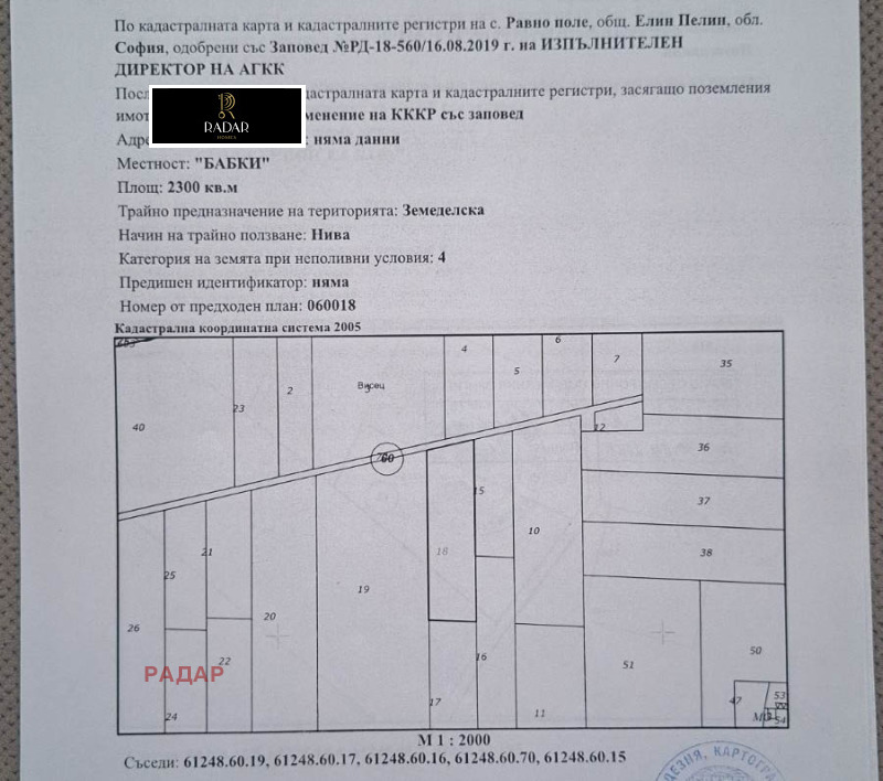 À venda  Trama região Sófia , Ravno pole , 2300 m² | 85727806 - imagem [2]