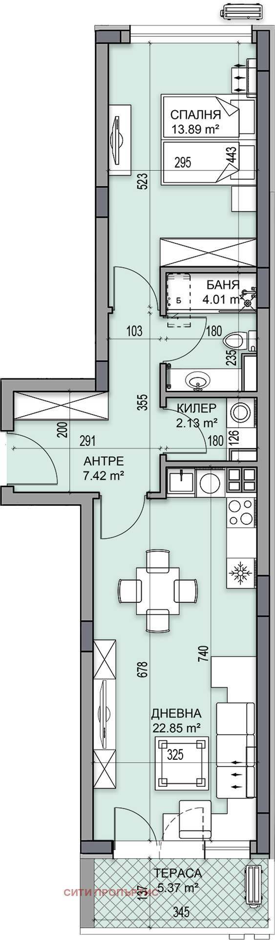 À venda  1 quarto Plovdiv , Gagarin , 77 m² | 35223170