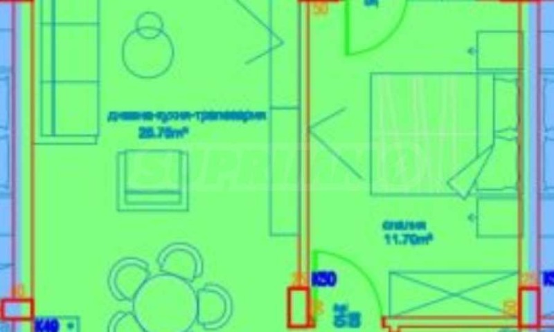 De vânzare  1 dormitor Burgas , Slaveicov , 61 mp | 27745450