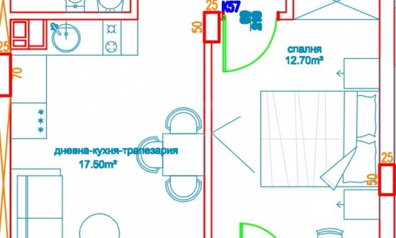 Продава  2-стаен град Бургас , Славейков , 54 кв.м | 27745450