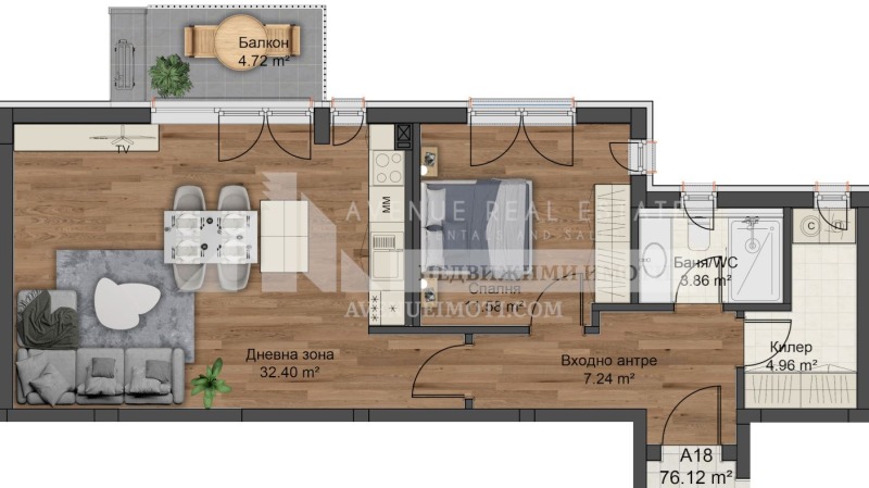 Satılık  1 yatak odası Plovdiv , Komatevski vazel , 94 metrekare | 78190724 - görüntü [2]