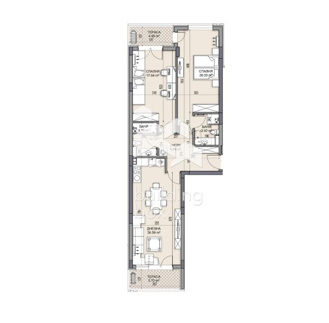 Продаја  2 спаваће собе Пловдив , Гагарин , 125 м2 | 83646855 - слика [2]