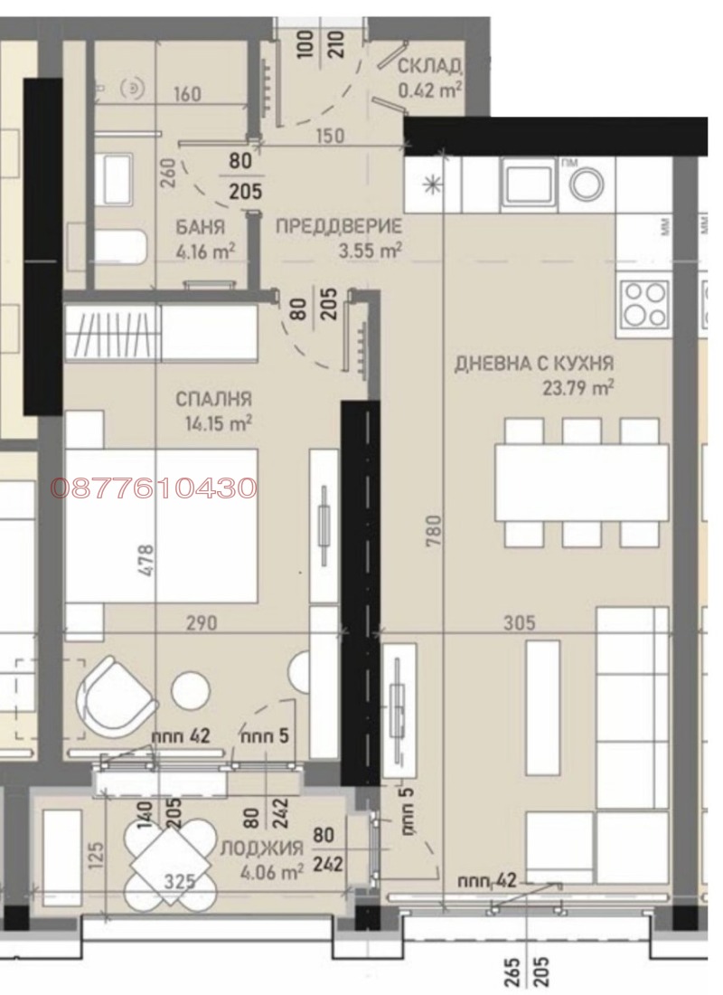 Satılık  1 yatak odası Sofia , Banişora , 72 metrekare | 49039392 - görüntü [3]