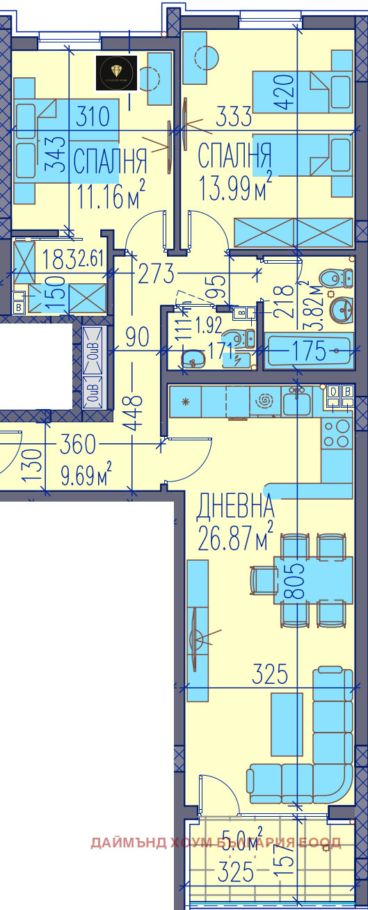 For Sale  2 bedroom Plovdiv , Trakiya , 108 sq.m | 91469407 - image [2]