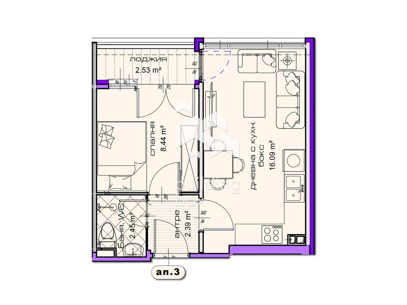 Продава 2-СТАЕН, гр. Шумен, Добруджански, снимка 2 - Апартаменти - 54914951