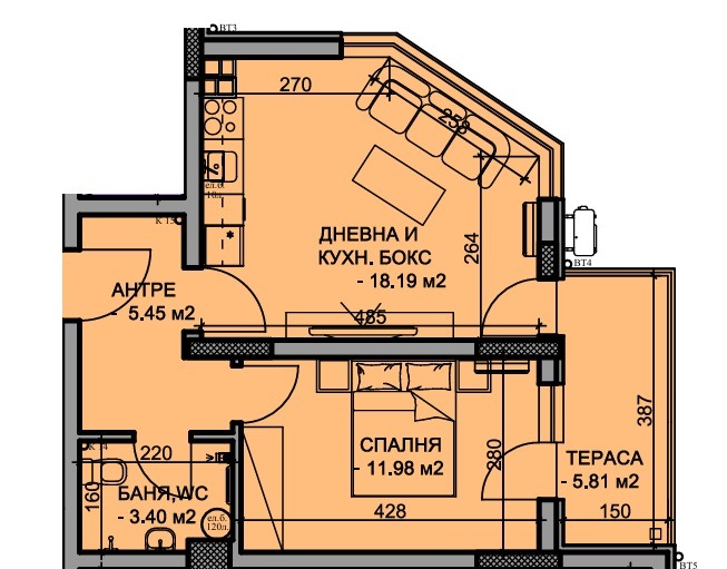 Продава  2-стаен град Пловдив , Младежки Хълм , 67 кв.м | 11798283 - изображение [2]