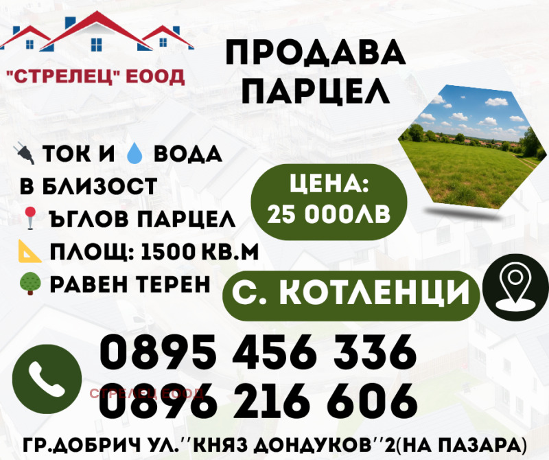 Продава  Парцел, област Добрич, с. Котленци • 25 000 лв. • ID 55740971 — holmes.bg - [1] 