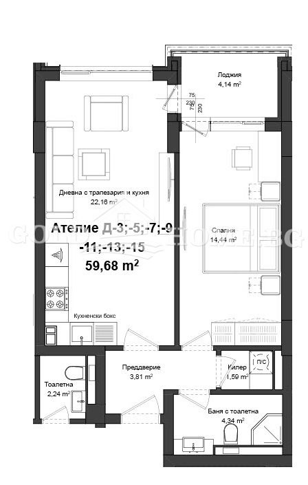 Продава 2-СТАЕН, гр. Пловдив, Гагарин, снимка 7 - Aпартаменти - 48309354