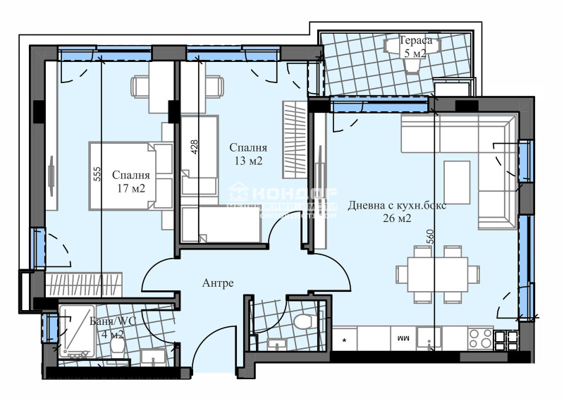 En venta  2 dormitorios Plovdiv , Jristo Smirnenski , 109 metros cuadrados | 92200795 - imagen [2]