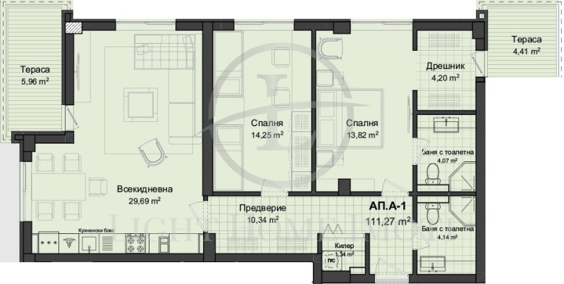На продаж  2 спальні Пловдив , Гагарин , 130 кв.м | 61970132 - зображення [3]