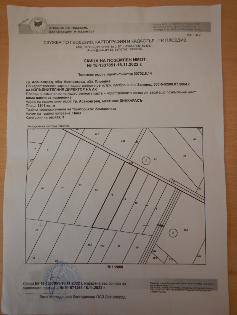 Zu verkaufen  Land region Plowdiw , Asenowgrad , 3.841 dka | 98711125