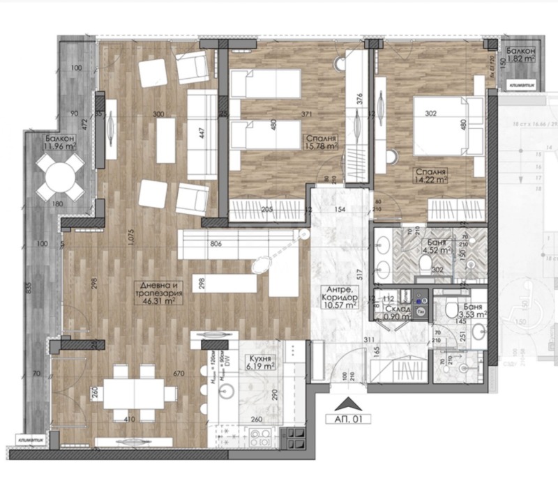 Продава 3-СТАЕН, гр. София, Манастирски ливади, снимка 5 - Апартаменти - 53107349