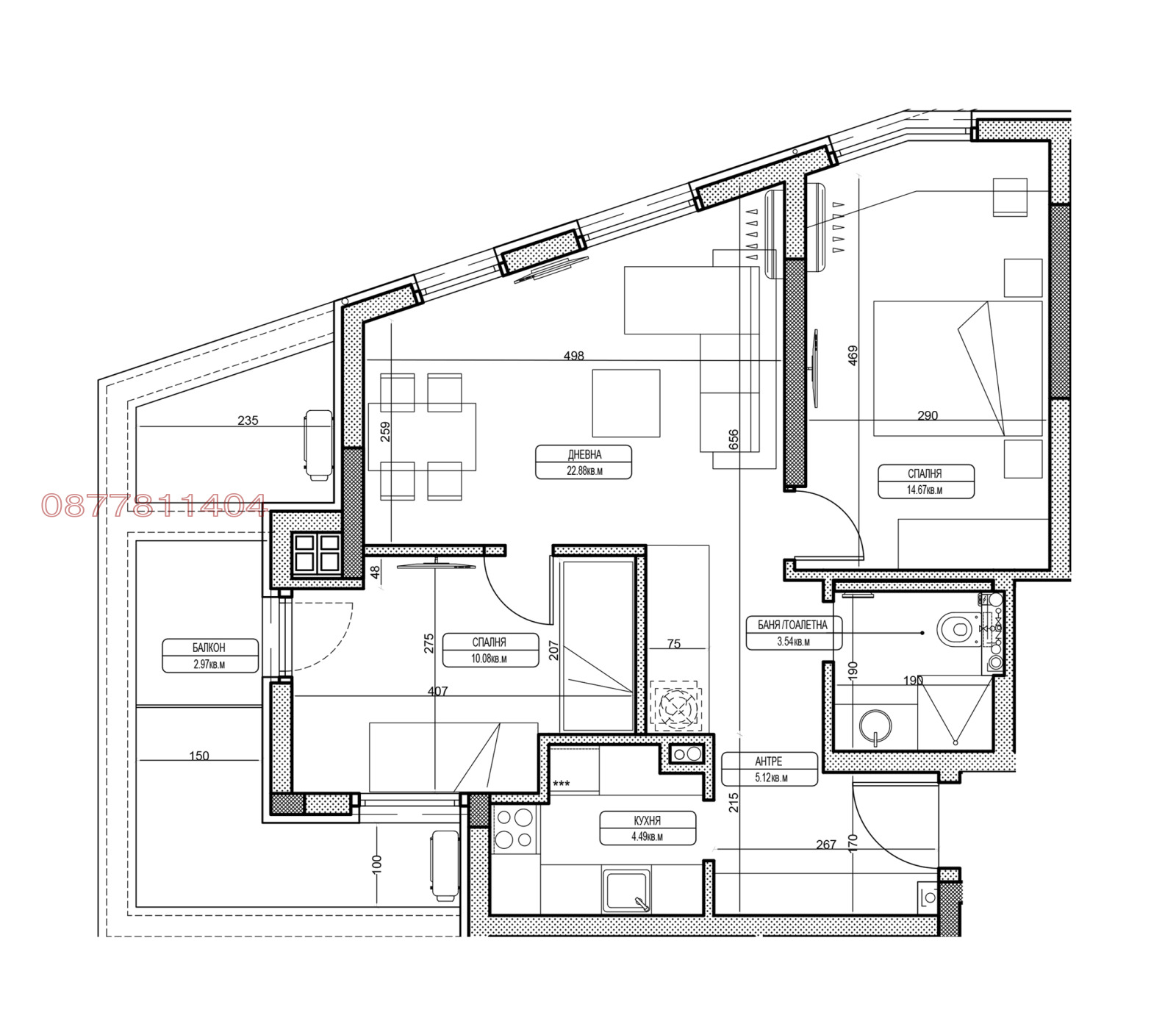 Продава 3-СТАЕН, гр. София, Сухата река, снимка 14 - Апартаменти - 55377488