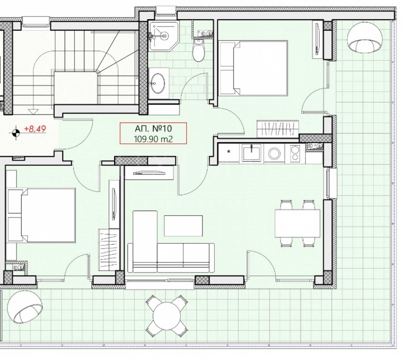 En venta  2 dormitorios región Burgas , Sveti Vlas , 109 metros cuadrados | 42697596 - imagen [2]