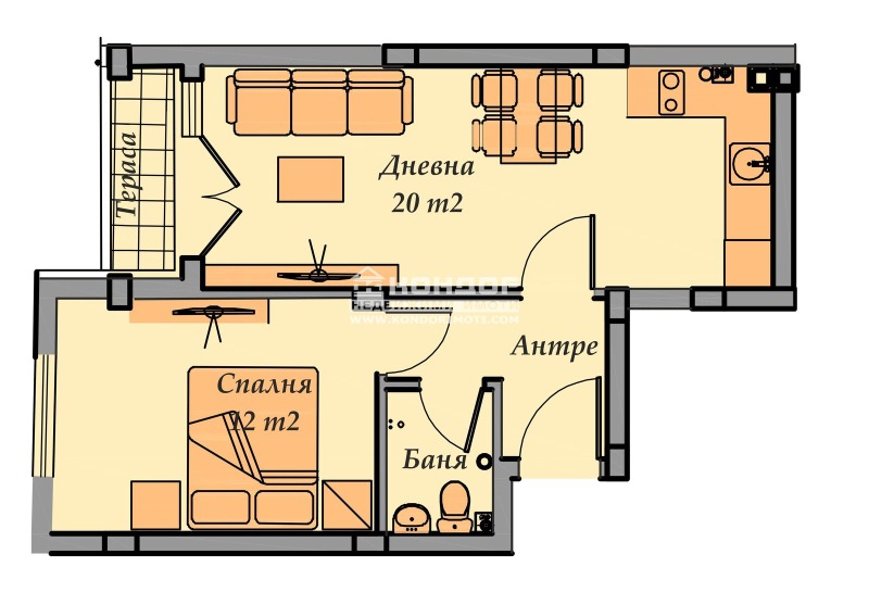 Zu verkaufen  1 Schlafzimmer Plowdiw , Hristo Smirnenski , 61 qm | 28561967 - Bild [2]