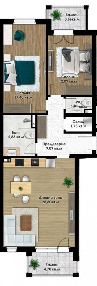 Продава  3-стаен град Пловдив , Коматевско шосе , 114 кв.м | 74398934 - изображение [2]