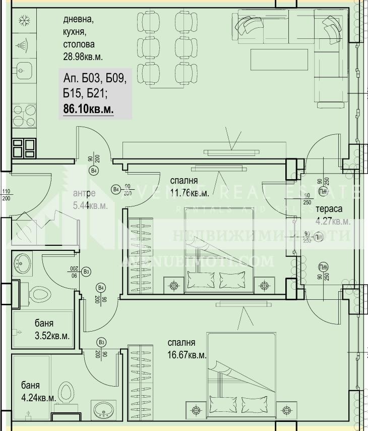 À vendre  2 chambres Plovdiv , Karchiyaka , 99 m² | 41202276 - image [3]