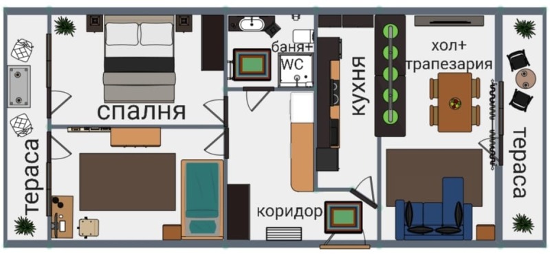 In vendita  2 camere da letto Sofia , Tsentar , 90 mq | 72439886