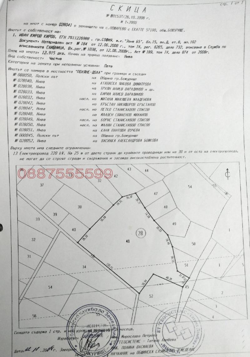 Продава ПАРЦЕЛ, гр. Божурище, област София област, снимка 8 - Парцели - 47493974