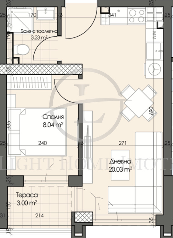 Til salgs  1 soverom Plovdiv , Gagarin , 53 kvm | 57407537 - bilde [4]