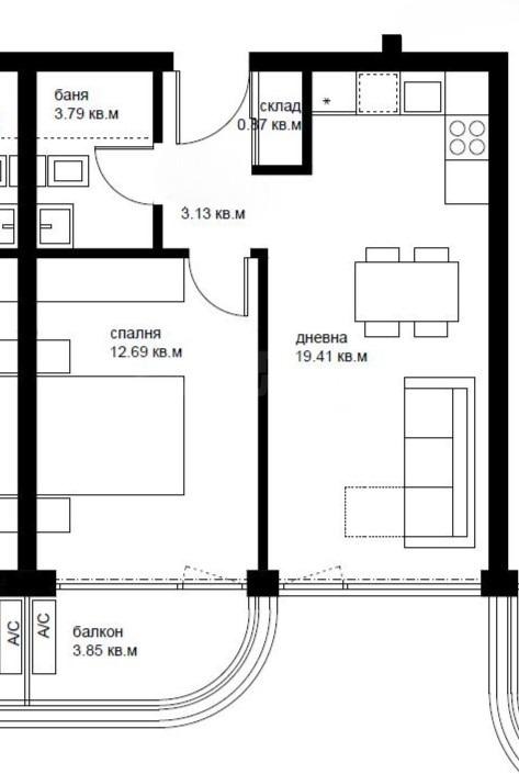 Продава 2-СТАЕН, гр. Варна, Трошево, снимка 3 - Апартаменти - 54050104