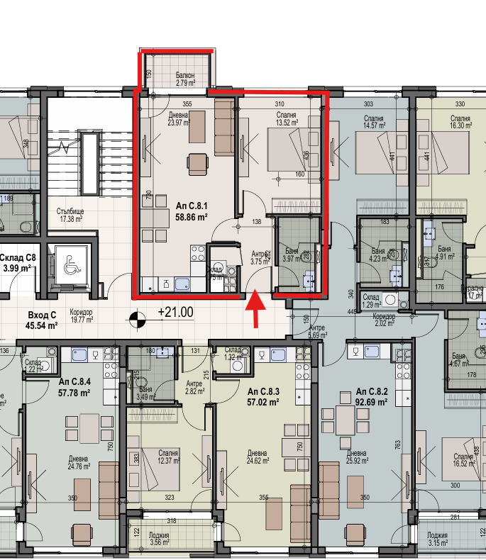 Satılık  1 yatak odası Sofia , Manastirski livadi , 69 metrekare | 84463446 - görüntü [2]
