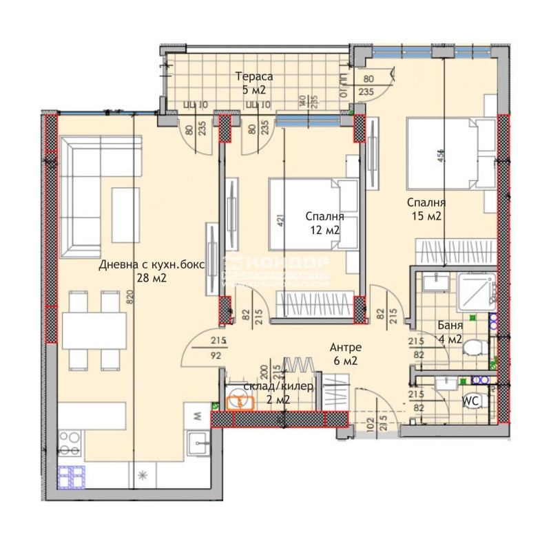 Zu verkaufen  2 Schlafzimmer Plowdiw , Trakija , 103 qm | 37987255 - Bild [2]