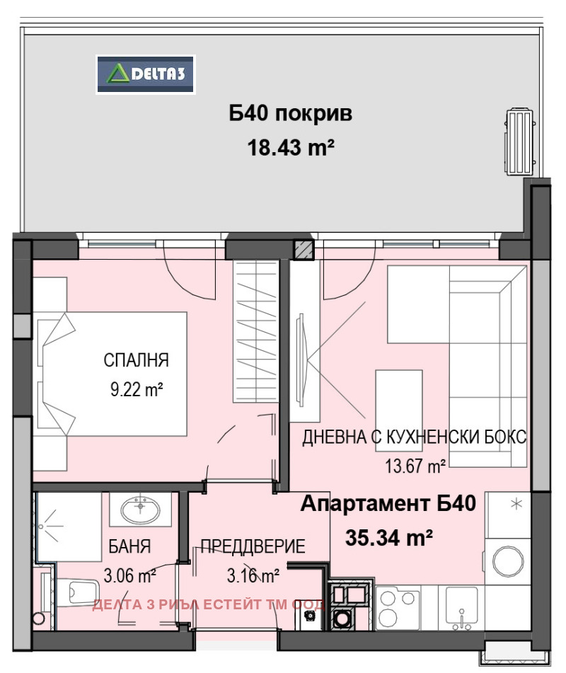 Продава 2-СТАЕН, гр. София, Кръстова вада, снимка 2 - Aпартаменти - 49005567