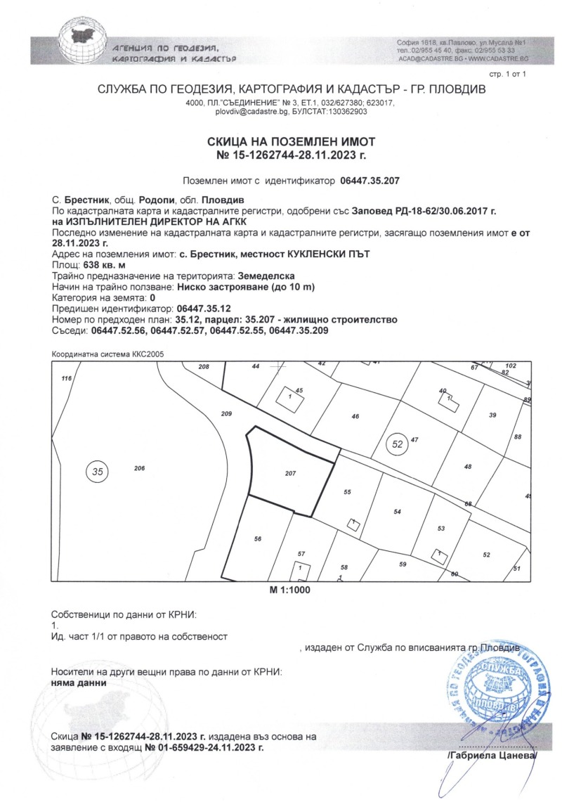 Продава ПАРЦЕЛ, с. Брестник, област Пловдив
