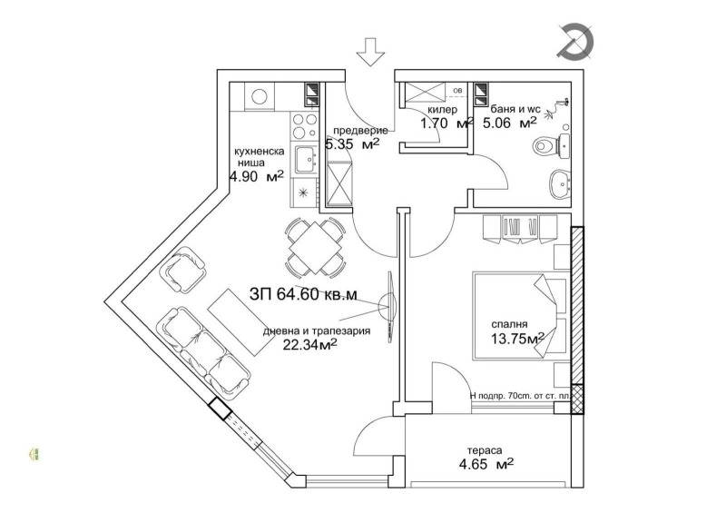 Продава 2-СТАЕН, гр. Пловдив, Съдийски, снимка 3 - Aпартаменти - 47686803