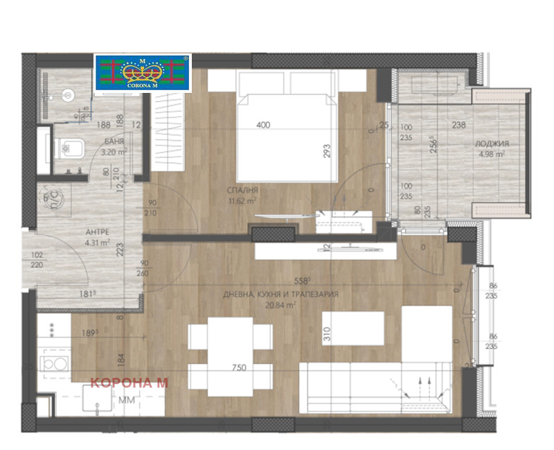 Продава 2-СТАЕН в град София, Изгрев - 63 кв.м / 309 000 € » 604 351.47 лв., КОРОНА М