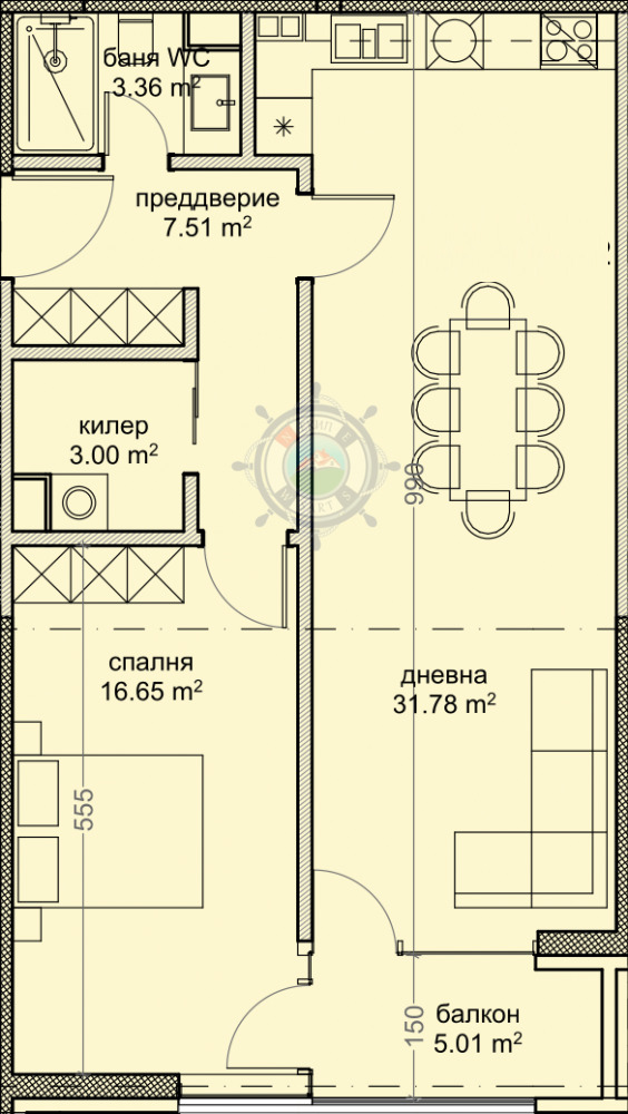 Продава 2-СТАЕН, гр. Варна, Владислав Варненчик 1, снимка 2 - Апартаменти - 54640729
