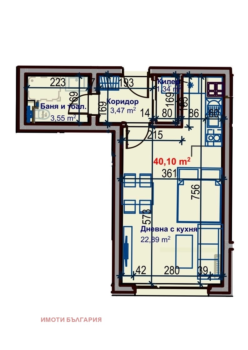 Продава  1-стаен град Варна , Цветен квартал , 47 кв.м | 48483717 - изображение [2]