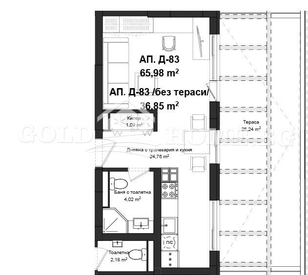 Продава 1-СТАЕН, гр. Пловдив, Гагарин, снимка 5 - Aпартаменти - 48309327