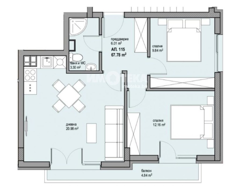 For Sale  1 bedroom Sofia , Lyulin 8 , 56 sq.m | 84482142 - image [2]