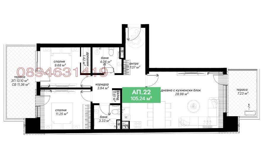 Продава 3-СТАЕН, гр. София, Света Троица, снимка 2 - Апартаменти - 56016515