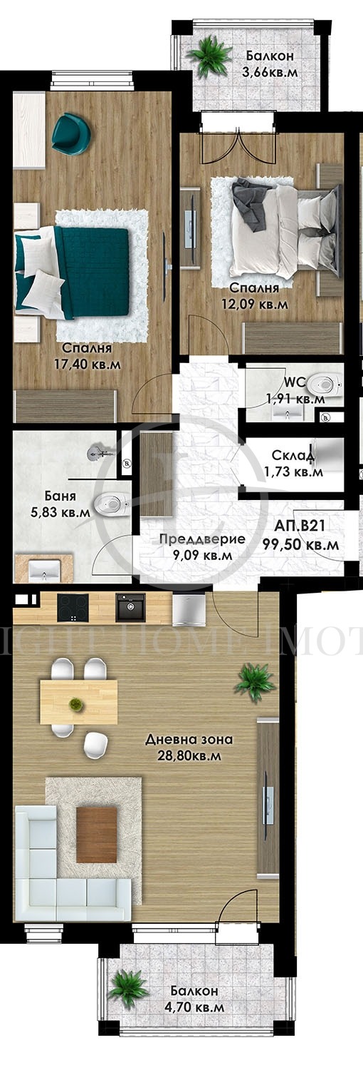 Продава 3-СТАЕН, гр. Пловдив, Остромила, снимка 3 - Aпартаменти - 47859303