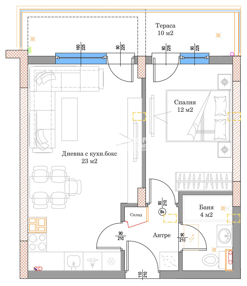 De vânzare  1 dormitor Plovdiv , Brezovsco șose , 66 mp | 12646763 - imagine [2]