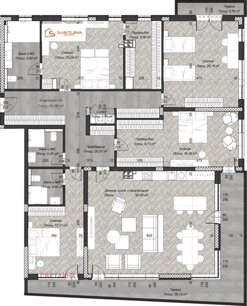 Продава 2-СТАЕН в град София, Център - 126 кв.м / 246 260 € » 481 642.70 лв., СВЕТЛИНА