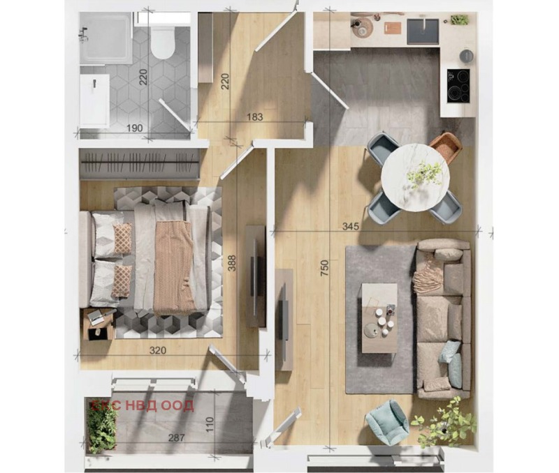 Na prodej  1 ložnice Plovdiv , Trakija , 72 m2 | 23956855