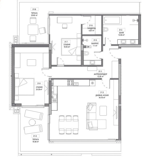 Продаја  2 спаваће собе Софија , Славија , 193 м2 | 29266975 - слика [13]