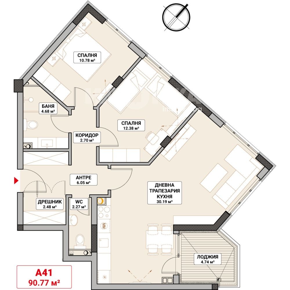 Продава 3-СТАЕН, гр. София, Младост 4