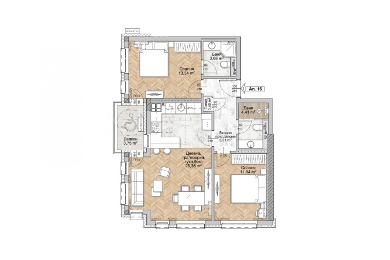 Продава 3-СТАЕН в град София, Люлин 8 - 97 кв.м / 198 850 € » 388 916.80 лв., СТОУНХАРД ПРЕМИЪР СОФИЯ