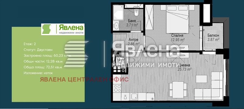 Продается  1 спальня София , Витоша , 73 кв.м | 37637067 - изображение [2]