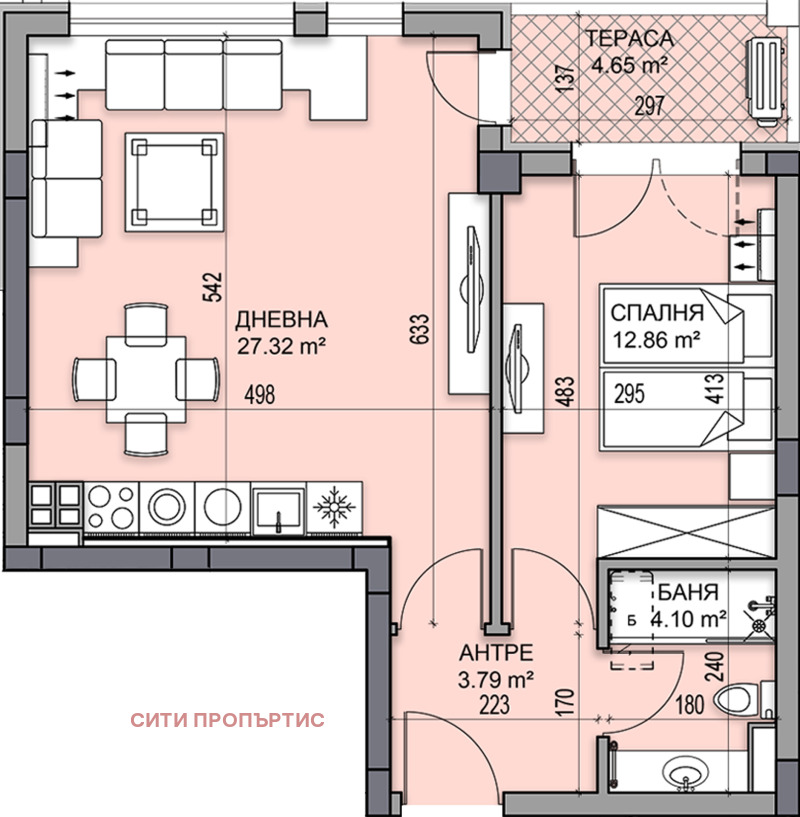 Продава 2-СТАЕН в град Пловдив, Гагарин - 73 кв.м / 108 700 € » 212 598.72 лв., СИТИ ПРОПЪРТИС