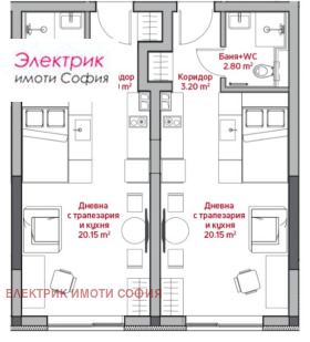 1 Schlafzimmer Zentar, Sofia