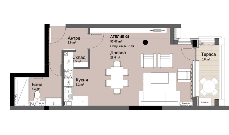 Продава 1-СТАЕН, гр. София, Красно село