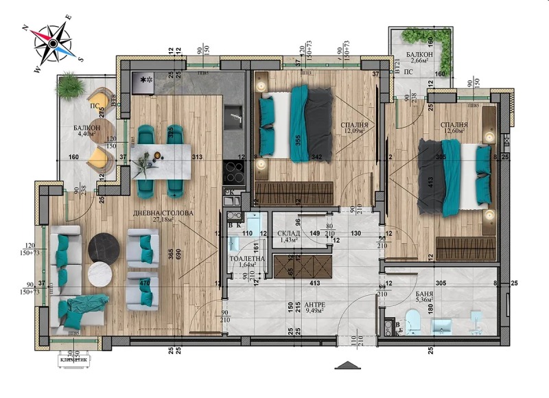 Продается  2 спальни София , Манастирски ливади , 102 кв.м | 63630456 - изображение [5]