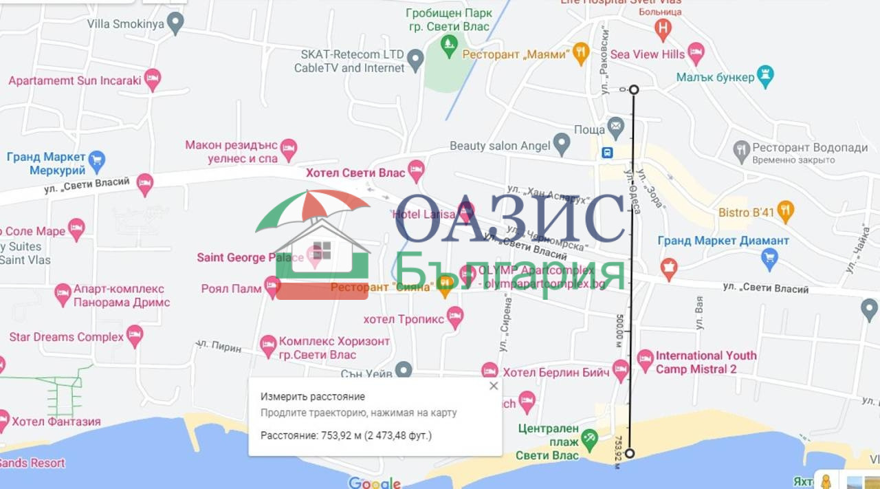Продава ПАРЦЕЛ, гр. Свети Влас, област Бургас, снимка 2 - Парцели - 40327292