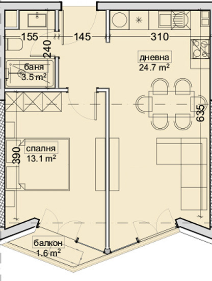 Zu verkaufen  1 Schlafzimmer Warna , Wladislaw Warnentschik 1 , 59 qm | 80089845 - Bild [2]